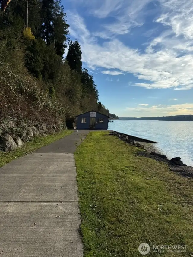 Boat House, Community Beach and walk