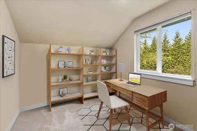 Virtually staged office.
