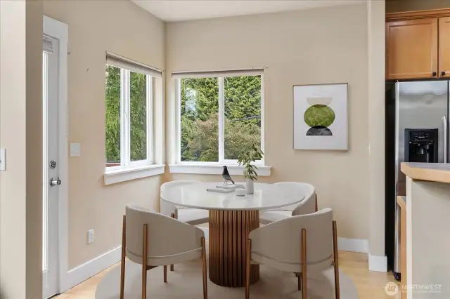 Virtually Staged breakfast nook.