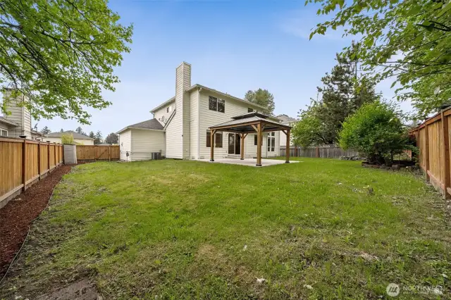 Fully fenced backyard
