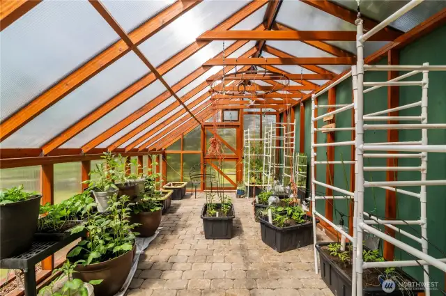 Interior of greenhouse. Custom built by the seller.