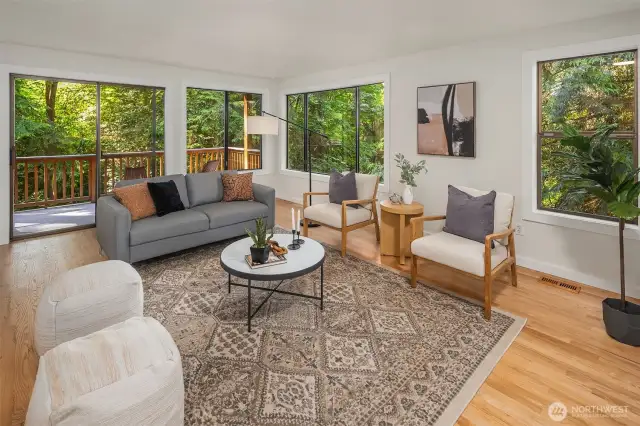 There is a deck on each floor, this shows the deck off the main floor living room.