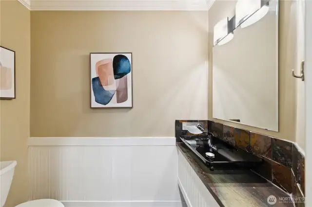 Main level powder room.
