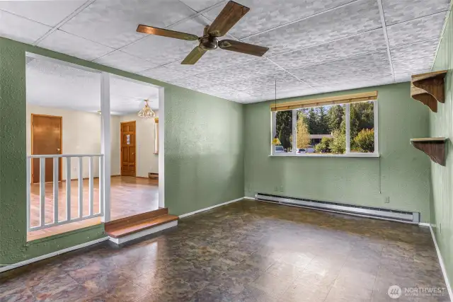 Entering the additional living space off the main living and kitchen area