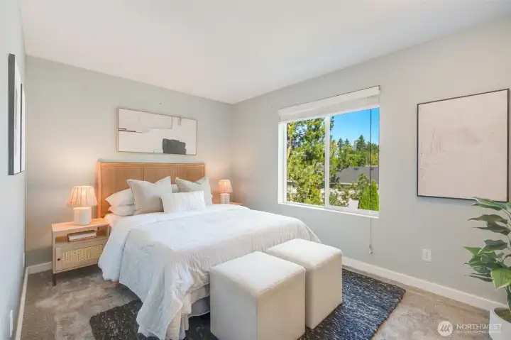 Spacious guest bedroom.