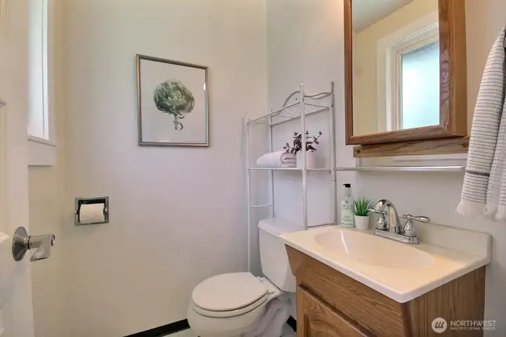 This convenient bath is just off the primary bedroom.