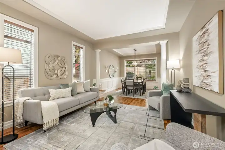 This is the main level living room that connects to the formal dining room.