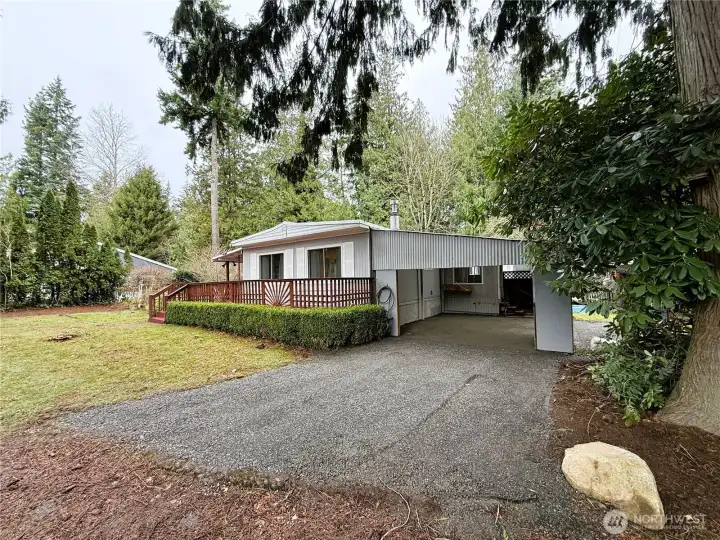 Freshly graveled driveway