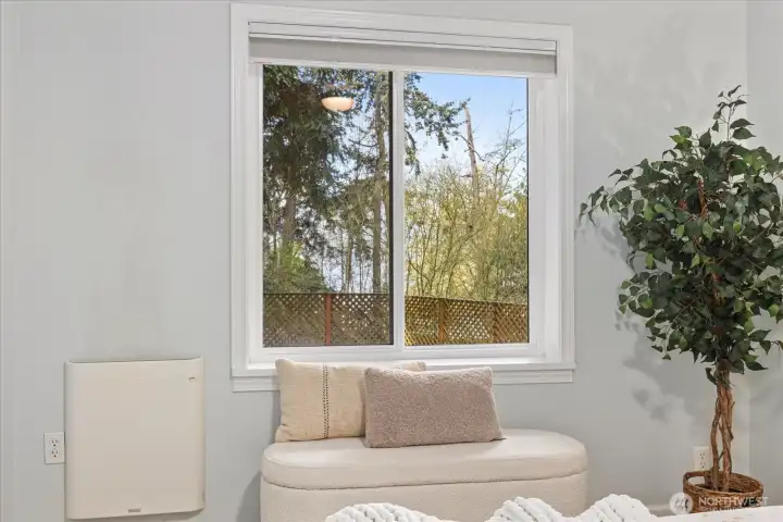 Notice all the bedrooms have views toward the backyard and park (+ Puget Sound views in winter!)