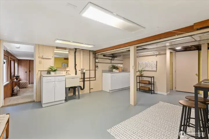 The laundry room has so much space-- add a wine cellar? Expand the bathroom?