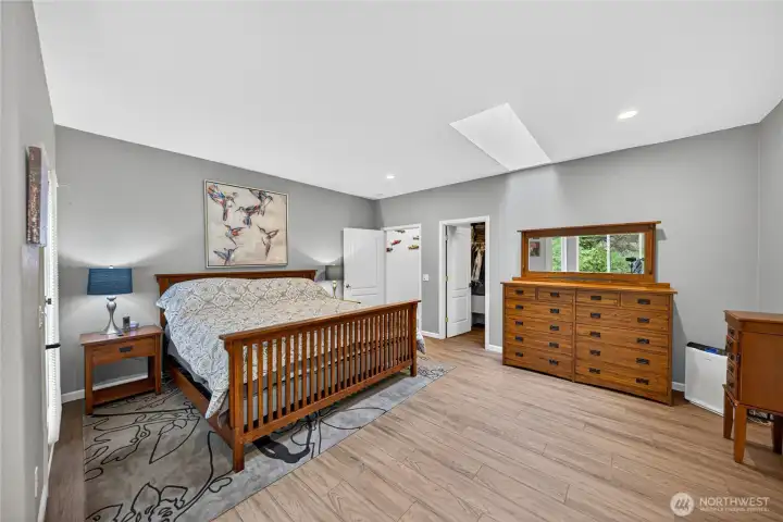 Primary Bedroom and walk in closet.  Light, bright and clean!
