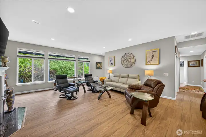 Lots of open space to entertain, relax or enjoy family and friends.  This open space allows for multiple options for furniture placement.