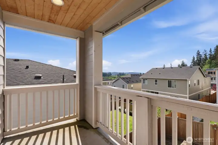 Private deck with mountain views