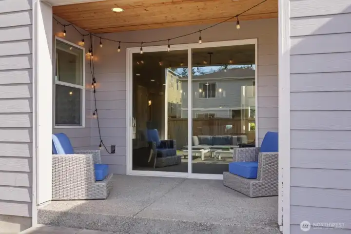 Covered patio for drizzly days