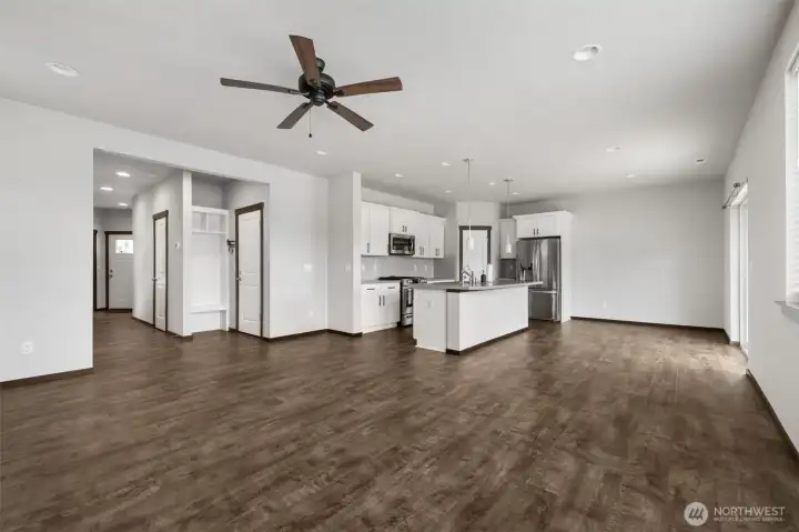 That garage to kitchen connection makes the everyday stuff easier, especially when you can unload the car and have groceries on the island in just a few steps.