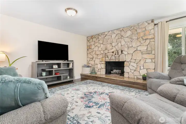 Gas fireplace. Gas fireplace.