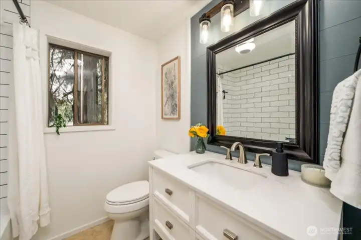 Full bath on upper level