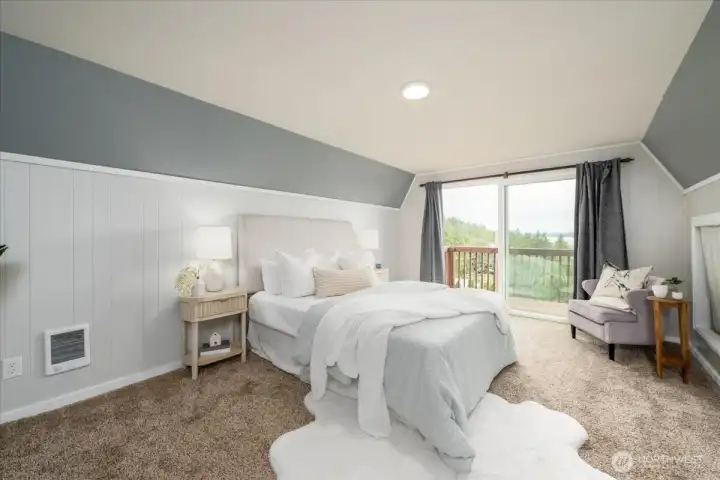 Welcome to the primary suite with a view you will not want to leave.