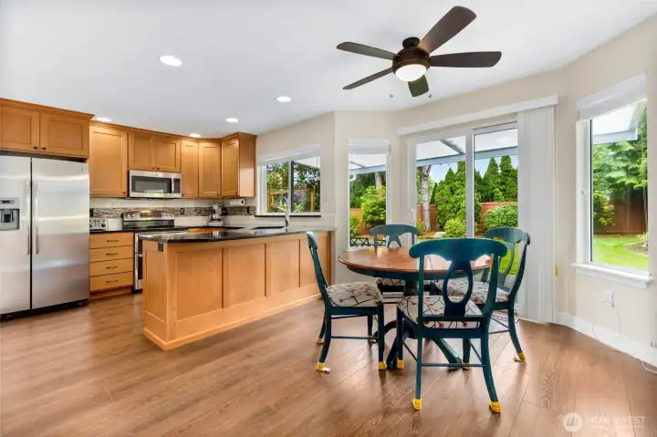 Quartz countertops compliment this bright and open kitchen Quartz countertops compliment this bright and open kitchen