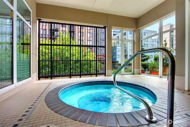Relax after exercise or after work in this fabulous spa adjacent to gym