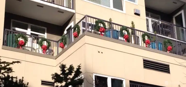 250 Sq Ft Terrace  is not only enjoyable in the summer months but also  fun to decorate for Holidays