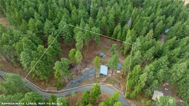 Aerial view highlights the Firewise property.