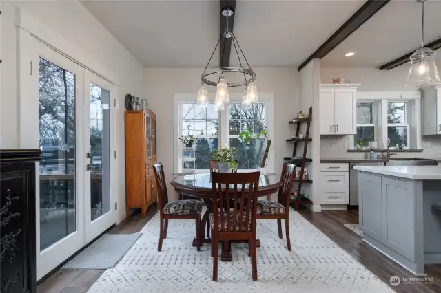 Dining room with patio doors leading out to the deck. Nice sized room with plenty of space for entertaining.