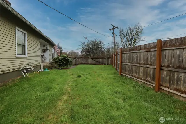 Partially fenced yard