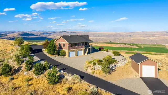 Private driveway to the home