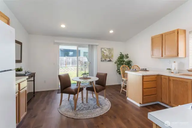 Kitchen/Dining Area with access to back yard