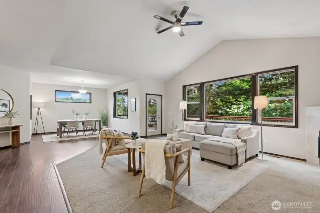 Beautiful great room showing dining area