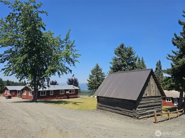 Sky Meadows Ranch clubhouse and outbuildings