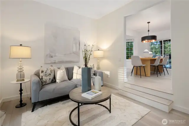 The living room is adjoining to the formal dining room.