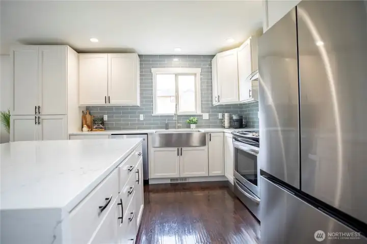 Spacious kitchen with tons of storage.