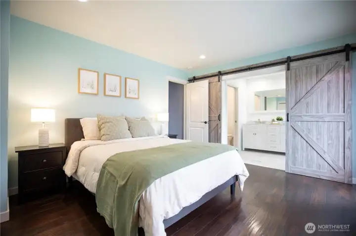 Primary bedroom with luxury bath