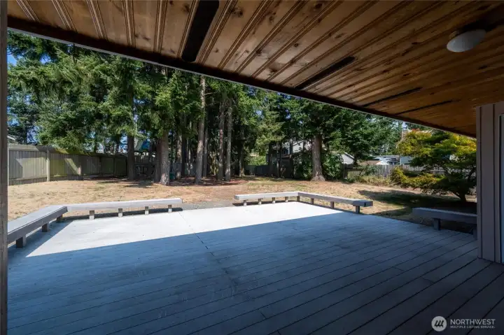 Covered portion of back deck