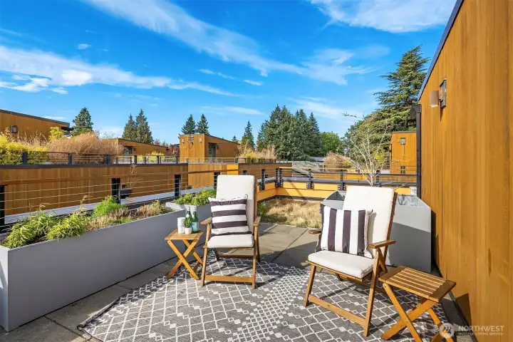 Rooftop deck facing south and west.  Great views and exceptional light