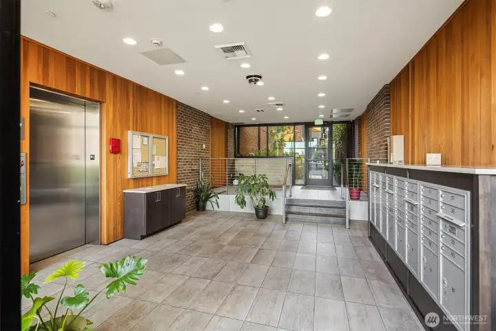 The lobby. Safe, secure and clean-plus a little bit fun!