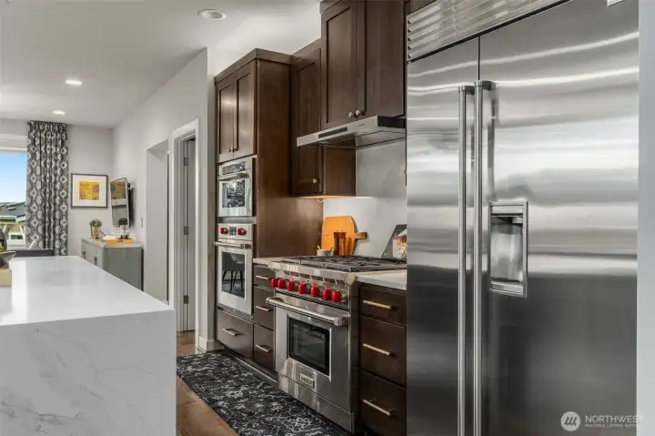 Sub Zero fridge and Wolf range plus a second Kitchen Aid oven