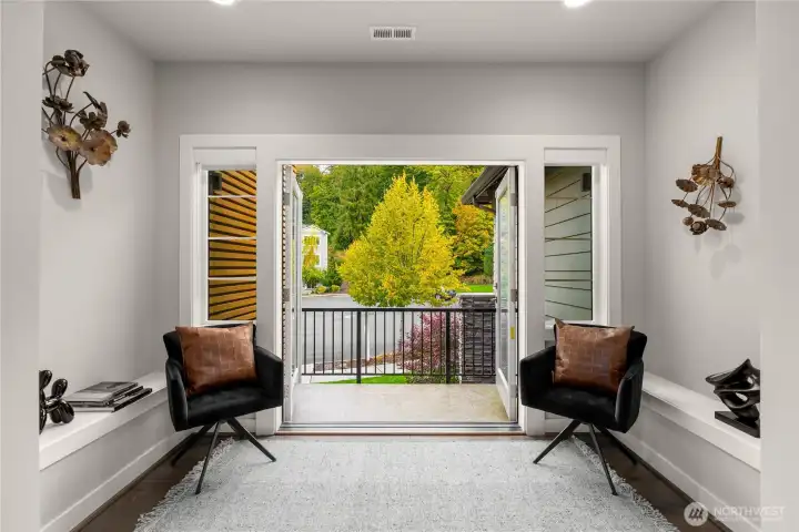 Top floor reading nook and patio