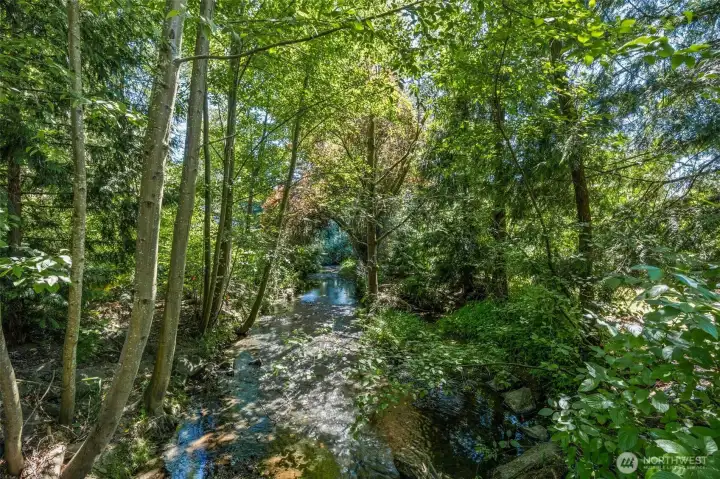 Right out your dining room window-open the window and enjoy the sound of the creek.
