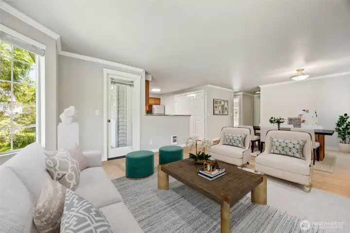 See the difference? This version is virtually staged to show how it could look furnished.