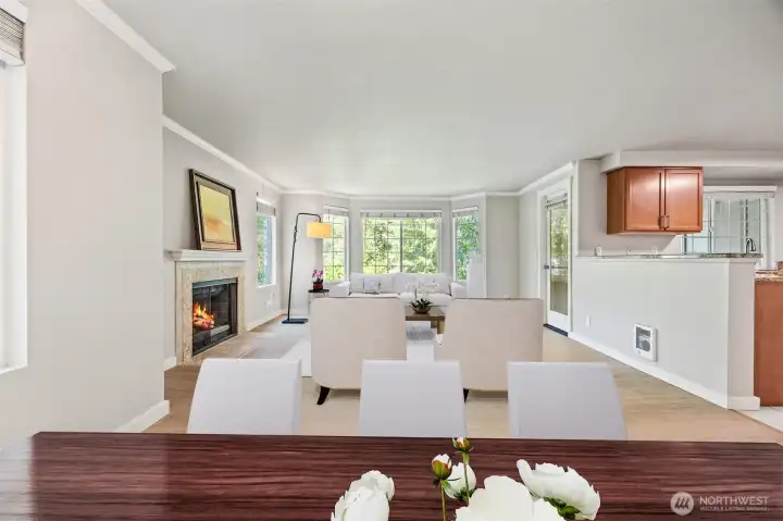 Gorgeous views out the dining room and living room windows.