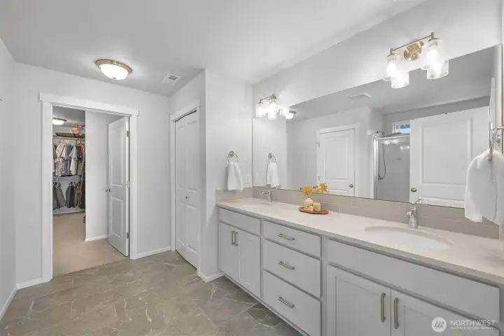 Primary ensuite with double sinks