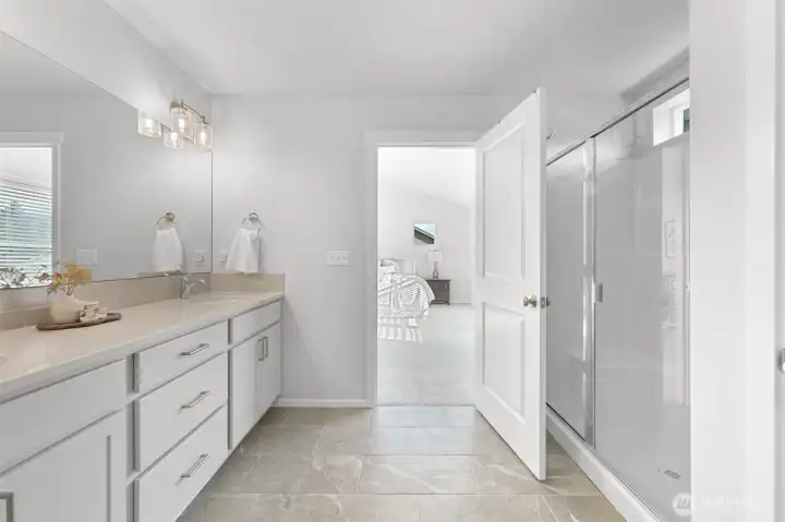 Shower and linen closet