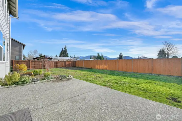 Fenced backyard