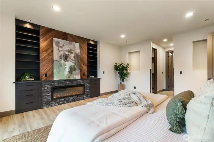 Primary bedroom with fireplace