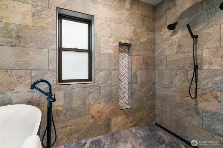 Primary walk-in shower