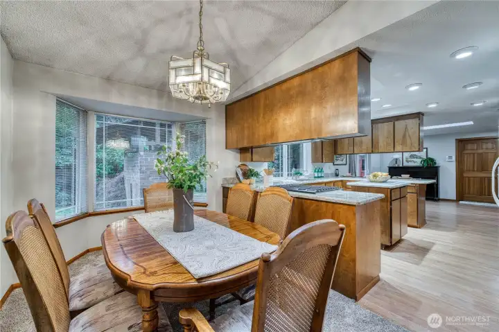 Dining room is conveniently located adjacent the kitchen.