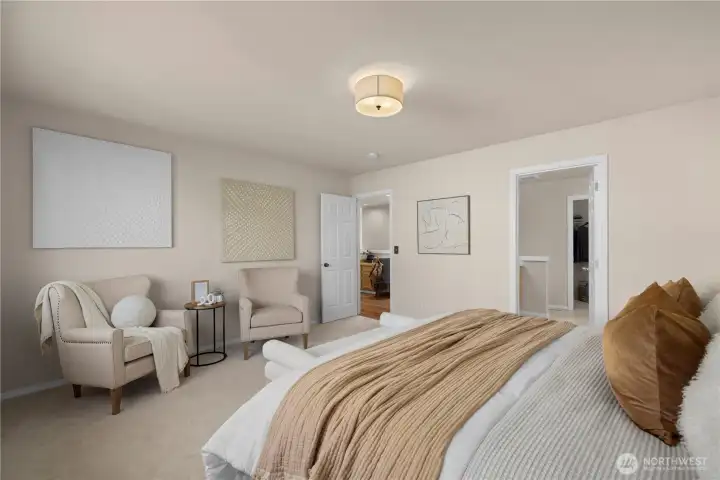 Upper floor primary bedroom. 2 of 5 bedrooms.